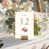 Elfenbein | Rose Wedding Tischnummer Card