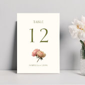 Elfenbein | Rose Wedding Tischnummer Card