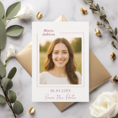 Elfenbein-Roségold-Foto-Geburtstag Save The Date