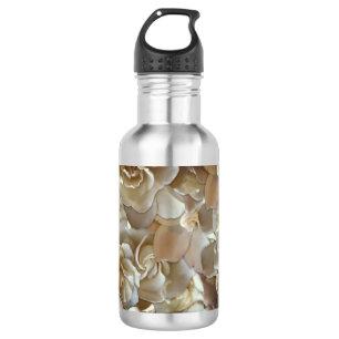 Elfenbein-Rosenmuster – Elegante Blumenkunst Edelstahlflasche