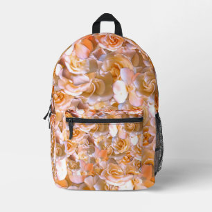 Elfenbein-Rosenmuster – Elegante Blumenskunst Bedruckter Rucksack
