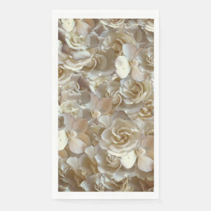 Elfenbein-Rosenmuster – Elegante Blumige Kunst Serviette