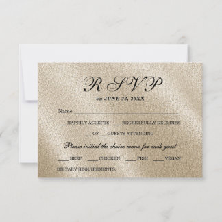 Elfenbein-Rustikal-Leinen-Beige-elegante-RSVP-Antw RSVP Karte
