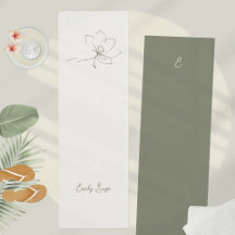 Elfenbein-Sage-Grün Florale Linienkunst Minimalist