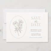 Elfenbein & Sand | Chic Hochzeit Floral Save the D Date (Vorderseite)