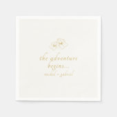 Elfenbein | Schicke falsche Goldhochzeit  Serviette (Vorderseite)