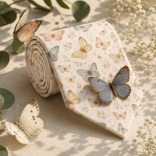 Elfenbein-Schmetterling Soft Vintage Krawatte