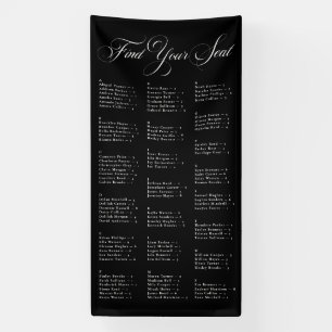 Elfenbein-Schwarzes Alphabetisches Hochzeitssitzpl Banner