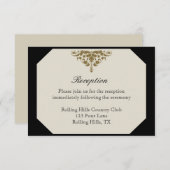 Elfenbein-Schwarzes und Begleitkarte (Vorne/Hinten)