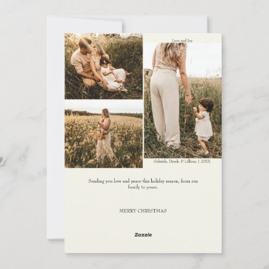 Elfenbein Sehr frohe Weihnachten Vier Foto Vertika (Rückseite)