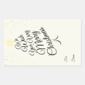 Elfenbein sehr frohe Weihnachtsbaumgeschenk für Rechteckiger Aufkleber (Vorderseite)