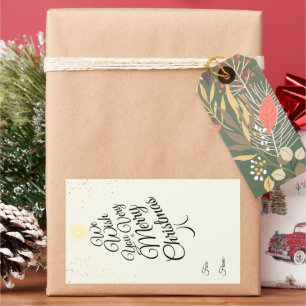 Elfenbein sehr frohe Weihnachtsbaumgeschenk für Rechteckiger Aufkleber