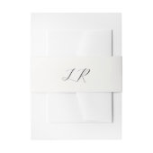 Elfenbein | Skriptkalligrafie-Monogramm-Hochzeit Einladungsbanderole (Vorderseite Beispiel)
