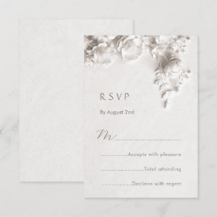 Elfenbein-Skulpturale Blumen Wilde Rosen RSVP Karte