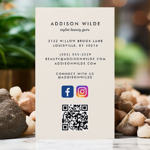 Elfenbein Social Media Instagram Facebook QR Code Visitenkarte