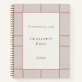 Elfenbein staubige Rose Taupe Gitter Geschäft Notizblock (Vorderseite)