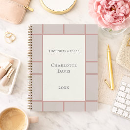 Elfenbein staubige Rose Taupes Gitter Geschäft Notizblock
