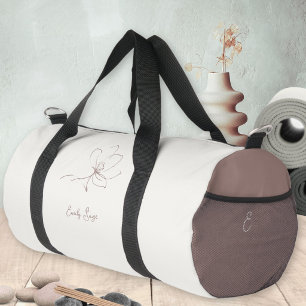 Elfenbein Staubige Rosen Blumen Linienkunst Minima Duffle Bag