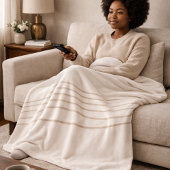 Elfenbein-Taupe-Drift-Fleece-Decke Fleecedecke
