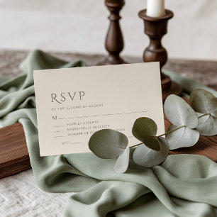 Elfenbein-Taupe-Hochzeits-RSVP-Karte mit Essensaus Mitteilungskarte