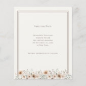 Elfenbein-Taupe-Monogramm-Floral-Hochzeit 'Save th Flyer (Hinten)