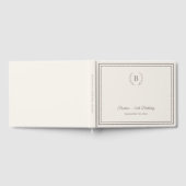 Elfenbein-Taupe-Monogramm-Geburtstag Gästebuch (Voll)