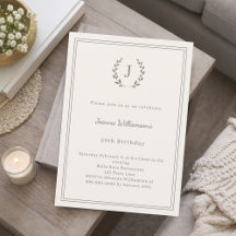 Elfenbein-Taupe-Monogramm-Kranz minimalistischer G