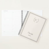 Elfenbein-Taupe Monogramm Personalisiert Stille Lu Planer (Anzeige)