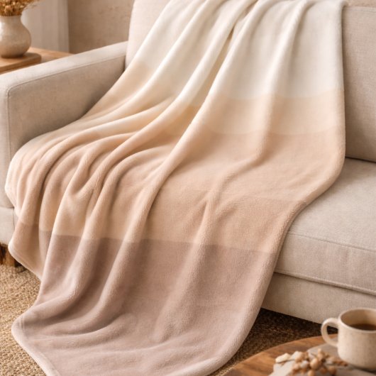 Elfenbein-Taupe-Ombre-Plüschdecke Fleecedecke