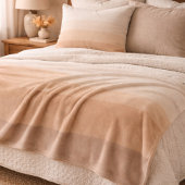 Elfenbein-Taupe-Ombre-Plüschdecke Fleecedecke