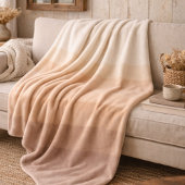 Elfenbein-Taupe-Ombre-Plüschdecke Fleecedecke