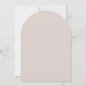 Elfenbein-Taupe-Perlen-Bogen-Taufe Einladung (Rückseite)