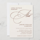 Elfenbein Terracotta Fall Foto Script QR Code Hoch Einladung (Vorderseite)