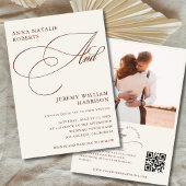 Elfenbein Terracotta Fall Foto Script QR Code Hoch Einladung