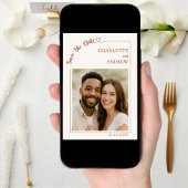 Elfenbein Terrakotta Foto Hochzeit Save the Date