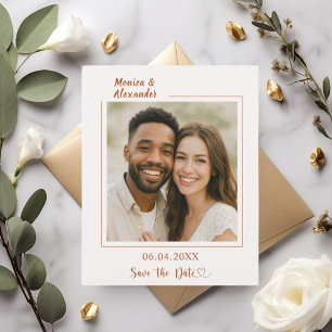 Elfenbein-Terrakotta-Foto-Hochzeit Save-the-Date-K Flyer