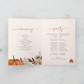 Elfenbein Terrakotta Rost Blätter Herbst Hochzeit Programm (Innenseite)