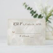 Elfenbein Texture Wedding RSVP (Stehend Vorderseite)