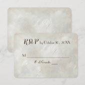 Elfenbein Texture Wedding RSVP Karte (Vorne/Hinten)