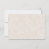 Elfenbein Textured Look Wedding RSVP Karte (Rückseite)