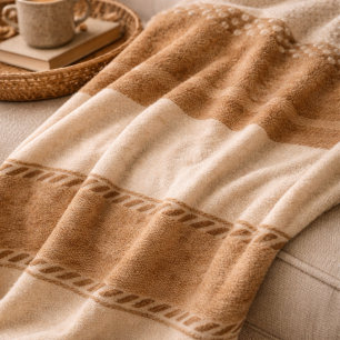 Elfenbein-Ton-Weave-Fleece-Decke Fleecedecke
