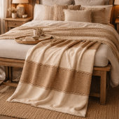 Elfenbein-Ton-Weave-Fleece-Decke Fleecedecke