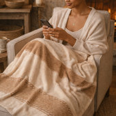 Elfenbein-Ton-Weave-Fleece-Decke Fleecedecke