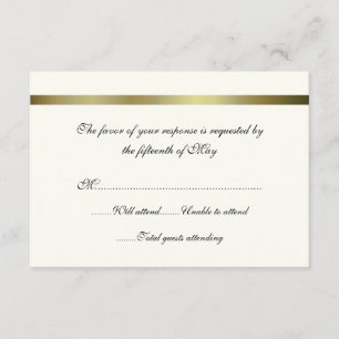 Elfenbein-u. Goldallzweckhochzeits-Wartekarte RSVP Karte