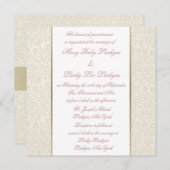 Elfenbein-u. Goldeinladung Einladung (Vorne/Hinten)