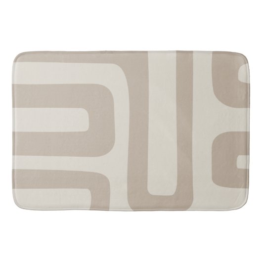 Elfenbein und Beige Abstrakte Badermatte Badematte (Vorderseite)