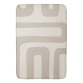 Elfenbein und Beige Abstrakte Badermatte Badematte (Vorderseite Vertikal)