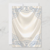 Elfenbein und Blauer Taufe Christening Einladung (Rückseite)