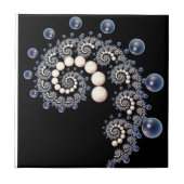 Elfenbein und Blaupearl Spiral Keramik Tiles Fliese (Vorderseite)