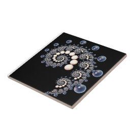 Elfenbein und Blaupearl Spiral Keramik Tiles Fliese